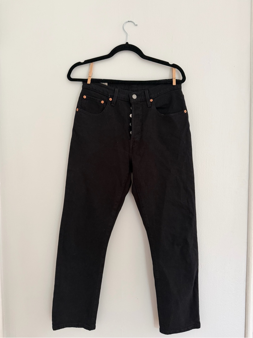 Levi's Women's Straight Black Button-Fly Jeans